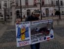 В Словаччині Порошенка зустріли акцією протесту та прапорами Новоросії